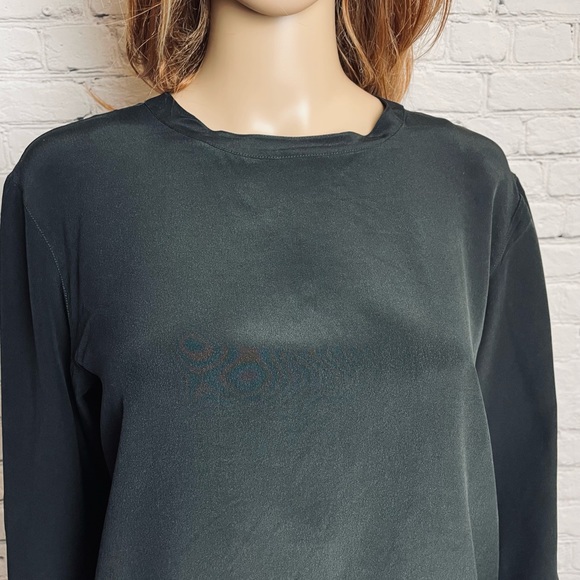 Joseph Ho Black Silk Back Buttons Blouse Size 8 - Picture 2 of 9